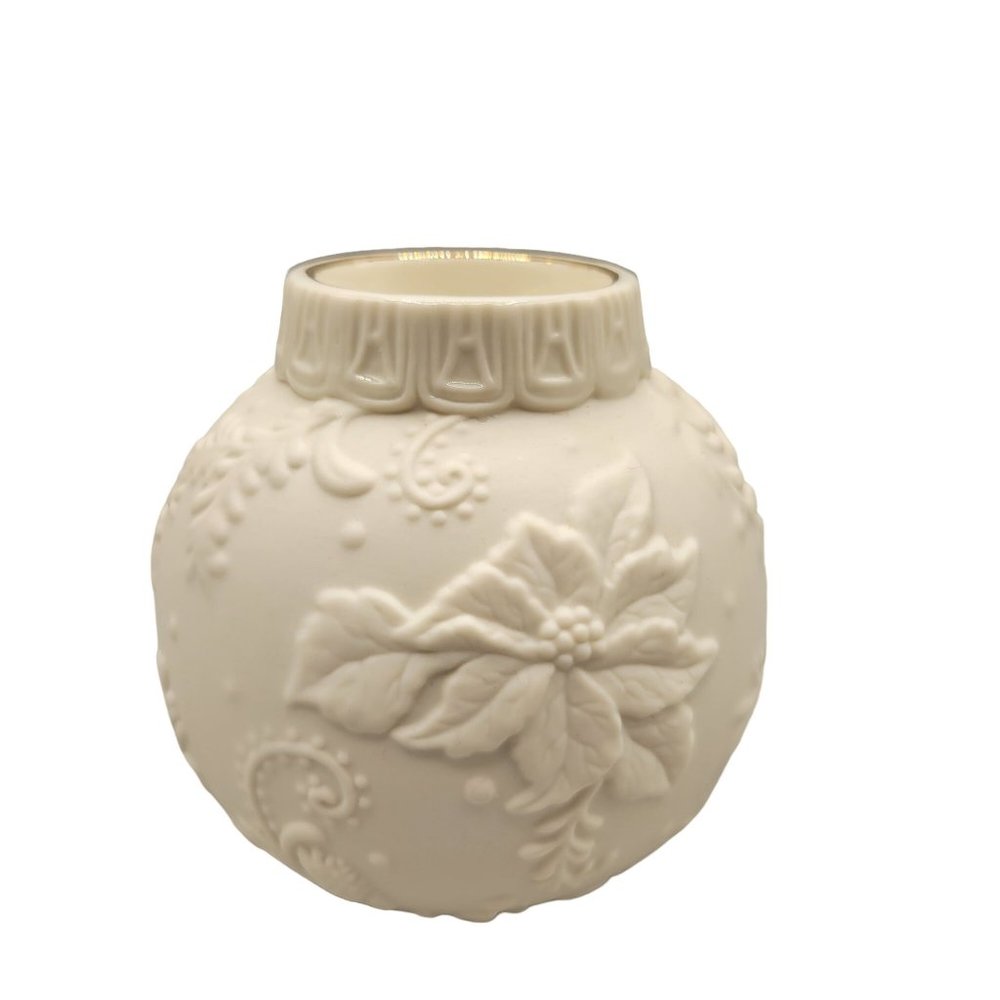 Lenox Ornamental Glow Porcelain Tealight Candleholder Cream Gold Trim